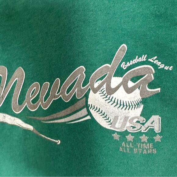 NEW with tags Topshop Nevada Green Blue Graphic Baseball Tee Crop Top Size 10 - Picture 3 of 9